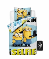 1 persoons dekbedovertrek van minions selfie