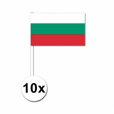 10 zwaaivlaggetjes bulgaarse vlag