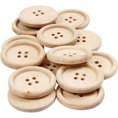 14 stuks houten knopen 3 cm