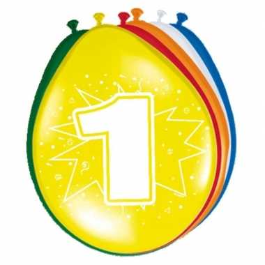 16x party ballonnen 1 jaar opdruk