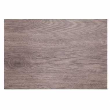 1x placemat bruine houten vloer print 45 cm
