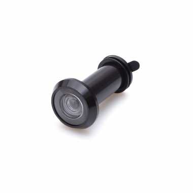 1x stuks deurspion / kijkgat / deurspionnen zwart met afsluitklepje 1,4 cm