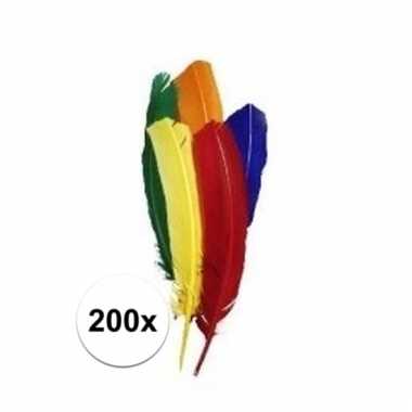 200x gekleurde indianenveren