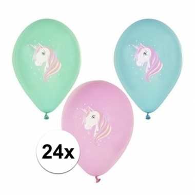 24x eenhoorn thema ballonnen