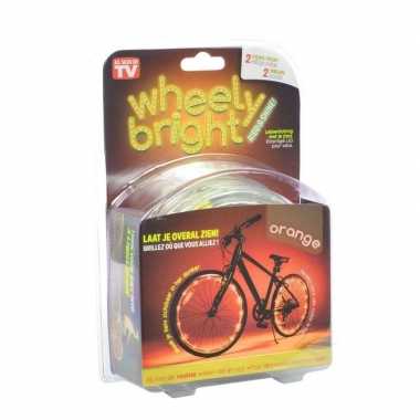 2x oranje fietsverlichting/spaakverlichting led lichtslangen
