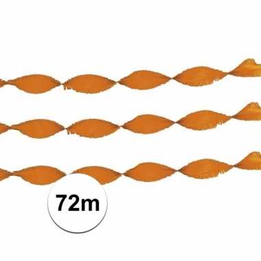 3x crepe papieren slingers oranje 24 m