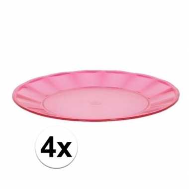 4x roze picknick bord 25 cm