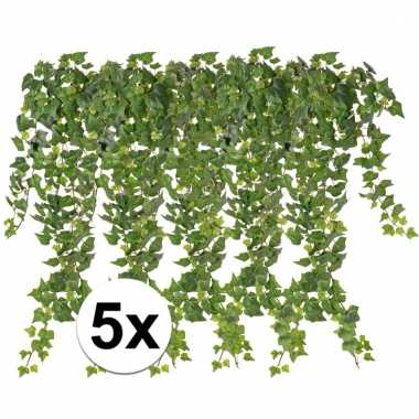 5 x groene klimop 65 cm kunstplant takken