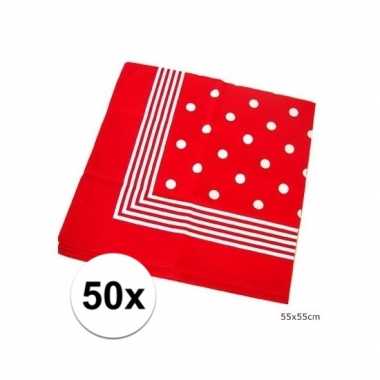 50x rode boeren zakdoekjes 55 x 55 cm