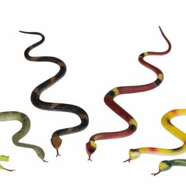 5x stuks gekleurde plastic slangen 35cm