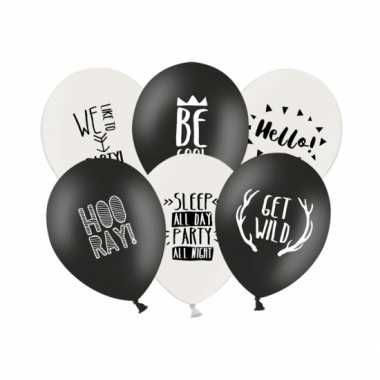 Ballonnen black and white party 12x