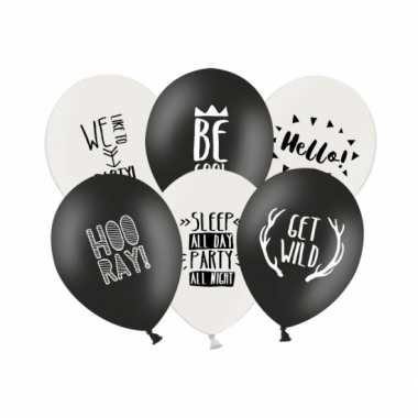 Ballonnen black and white party 18x