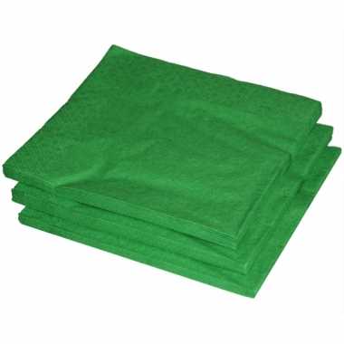 Bbq servetten groene kleur 25 stuks