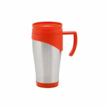 Beker thermos rvs 400 ml rood