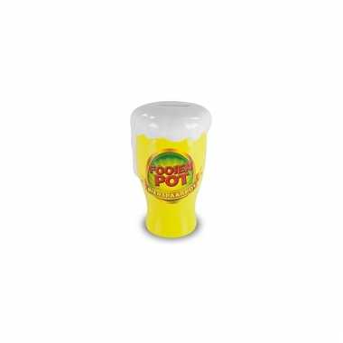 Bier spaarpot met de tekst fooienpot!