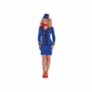 Blauw stewardess klm mantelpakje