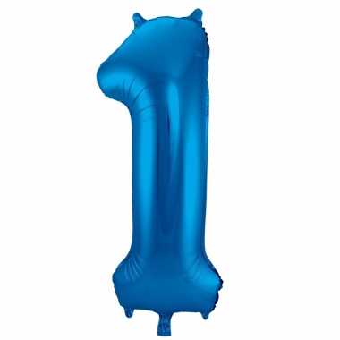 Blauwe folie ballonnen 1 jaar