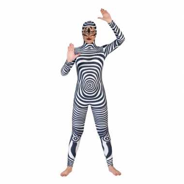 Carnaval catsuit zebra print voor volwassenen