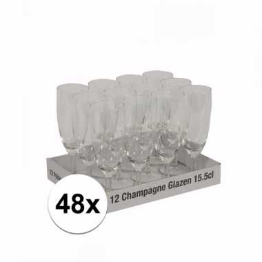 Champagne flutes tray 48 glazen