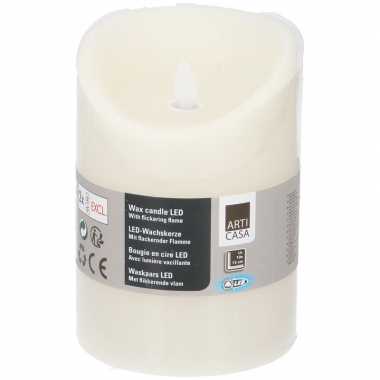 Creme led kaarsen/stompkaarsen 10 cm