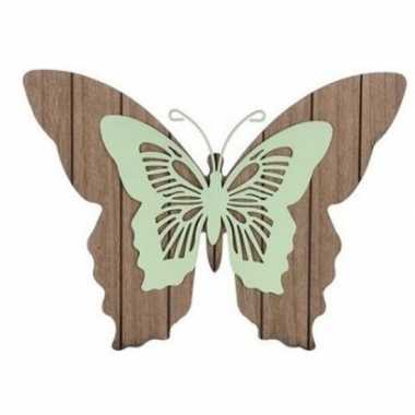 Decoratie vlinder hout 28 cm