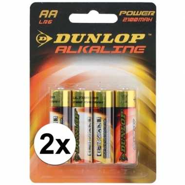 Dunlop aa batterijen alkaline 8 stuks