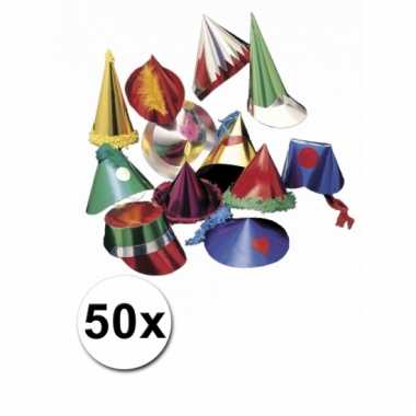 Feesthoedjes in diverse vormen 50 st