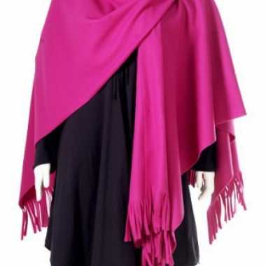 Fleece omslagdoek donker fuchsia