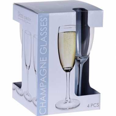 Glazenset voor champagne 12x stuks 180 ml