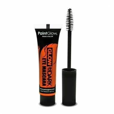 Glow in the dark make up oranje mascara