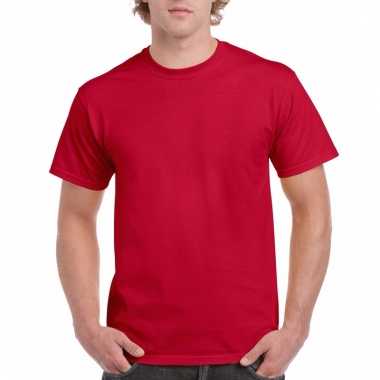 Goedkope gekleurde shirts kersen donkerrood voor volwassenen