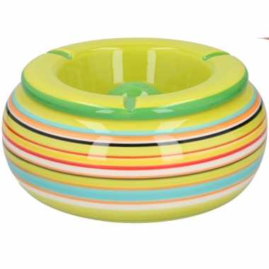 Grote asbak in mooie groene kleuren combinatie van 23 cm