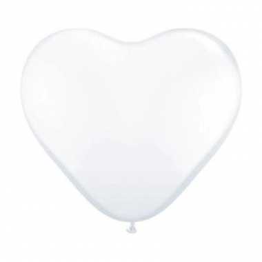 Grote hartjes ballon wit 90 cm