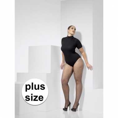Grote maat netpanty zwart