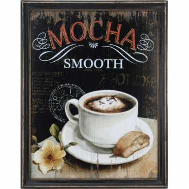 Houten vintage schilderij koffie