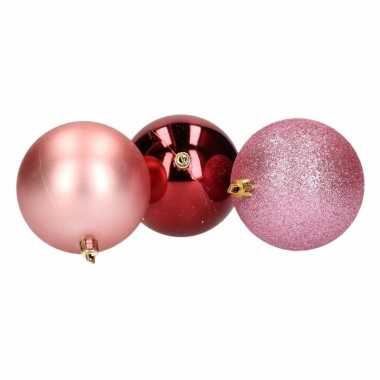 Kerstbal pakket roze en rood