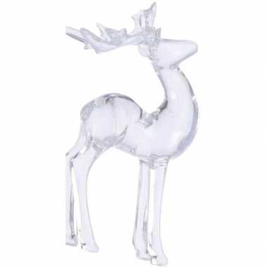 Kerstboomhanger/kersthanger transparante staande herten 13 cm kunstst