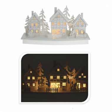 Kerstdorp wit van hout type 3