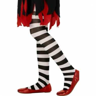 Kinder panty gestreept zwart/wit