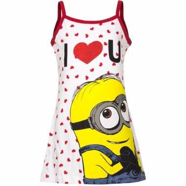 Kinderkleding wit/rood jurkje minion dave