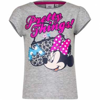 Kindershirt minnie mouse grijs