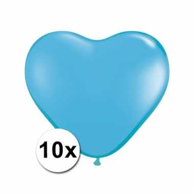 Kleine lichtblauwe hartjes ballonnen 10 stuks