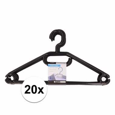 Klerenhangers set van 20 zwart