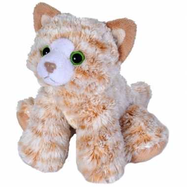 Knuffel kat/poes oranje 18 cm knuffels kopen