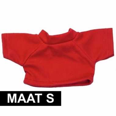 Knuffel kleertjes rood shirt s voor clothies knuffel 10 x 8 cm