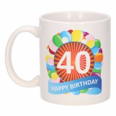 Koffiemok ballon thema 40 jaar 300 ml