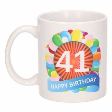 Koffiemok ballon thema 41 jaar 300 ml