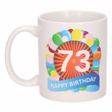 Koffiemok ballon thema 73 jaar 300 ml