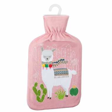 Kruik met lama/alpaca print roze 2 liter