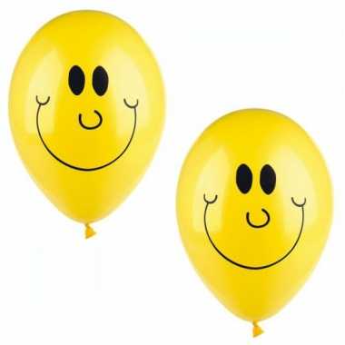 Lachende emoticon ballonnen 10 stuks